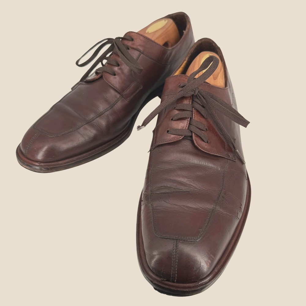 Mezlan Fiore Oxford Shoes Men 12 M Brown Leather Bicycle Toe Made Spain 17832